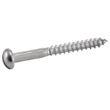 Reference 62302 - Slotted round head wood screw - DIN 96 - Stainless steel A2