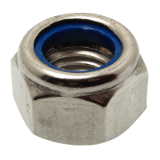 Modèle 415642 - Ecrou frein hexagonal à bague nylon lubrifié - Inox A4 - DIN 985