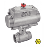Modèle 50051 - 2 pieces f / f ball valve (58308) with pneumatic stainless steel cylinder (50802)