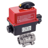 Modèle 50092 - 3 pieces SW ball valve (58191) with positioning IP66 electric actuator (50842)