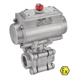 Modèle 50143 - 3 pieces F/F ball valve (58463) with stainless steel pneumatic actuator (50802)