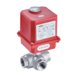 Modèle 50217 - 3 ways F/F/F ball valve with T bore (58217) with IP65 electric actuator (50835)