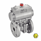 Model 50331 - 2 pieces ball valve with ansi flanges (58268) with stainless steel pneumatic actuator (50802)