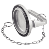 Modèle 5557 - Cap with handle with chain - NBR seal - Stainless steel 316 - Aluminum