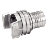 Modèle 5563 - Half connector with corrugated sleeve and UTS®-type flange, with lock - NBR seal - 316 stainless steel