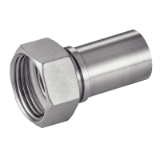 Model 5553 - Female BSP threaded coupling, with smooth hose shank and collar - Stainless steel 316