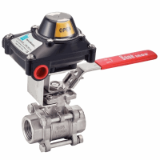 Modèle 58183D - 3 pieces ball valve with O/C position sensing - female / female BSP - full bore - lockable handle - stainless steel 31