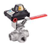 Modèle 58213D/58217D - 3 ways ball valve with O/C position sensing - BSP threaded - L or T reduced bore - lockable handle - stainless steel 316