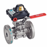 Modèle 58259D - 3 pieces flanged ball valve with O/C position sensing - Full bore - Lockable handle - Stainless steel 316