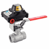Modèle 58308D - 3 pieces ball valve with O/C position sensing - female / fenale BSP - full bore - lockable handle - stainless steel 316