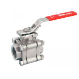 Modèle 58463 - 3 pieces ATEX ball valve with ISO mounting pad - Female / female BSP - Full bore - Lockable handle - API 607 - Stainless steel 316