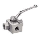 Modèle 58535/58536 - 3 ways high pressure ball valve - NPT threaded - L or T reduced bore - Stainless steel 316