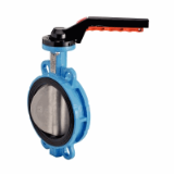 Modèle 58414 - Butterfly valve with locating holes - GJS500-7 cast iron body - CF8M stainless steel butterfly - Silicone gasket