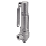 Modèle 58928 - Safety valve with ducted exhaust for liquids, gases and steam, with lever - Stainless steel 1.4571 - 1.4408