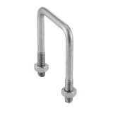 Model 72110 - Threaded stirrup for square tube - Stainless steel A2 - A4 - Zinc plated steel