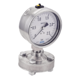 Modèle 7325 - Stainless steel pressure gauge with mounted diaphragm seal - Removable male stainless steel 316L BSPP connection