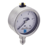 Modèle 7326 - Stainless steel capsule pressure gauge for low pressure - Lower mount stainless steel 316L male BSPP connection