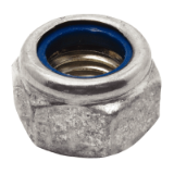 Modèle 43804 - Ecrou hexagonal autofreiné à anneau non métallique - DIN 985 - Acier galvanisé à chaud classe 8