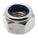 Modèle 43806 - Tuerca hexagonal autobloquante a anillo non metalico din 985 acero calidad |8| zincado blanco 200hbs