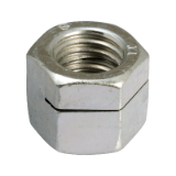Referencia 43600ZR - Tuerca hexagonal autobloquante todo metal a 1 ranura h=1,3d - NFE 25411 - Acero calidad 8 zincado blanco reforzado