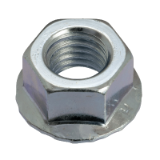 Reference 43371 - Hexagon serrated flange nut DIN 6923 8 class - Zinc plated