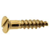 Reference 56000 - Slotted countersunk head wood screw - DIN 97 - Brass
