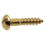 Reference 56200 - Slotted round head wood screw - DIN 96 - Brass