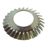 Reference 72201 - Countersunk serrated lock washer AJZ type external teeth NFE 27627 - Zinc plated 400 HSST