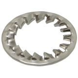 Model 62514 - Serrated lock washer J type internal teeth DIN 6798 J - Stainless steel A2
