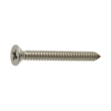 Model 62408 - Raised countersunk head tapping screw form C cross recess pozidrive DIN 7982 - Stainless steel A2