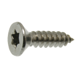 Model 62410 - Raised countersunk head tapping screw form C cross recess six lobe DIN 7982 - Stainless steel A2