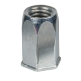 Model 19775 - Rivkle® blind nut with Hexagon shaft and fine head - Passivated zinc plated 400 HSST