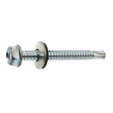 Model 33431 - HEXAGON HEAD WITH FLANGE SELF DRILLING SCREW WITH EPDM BONDED WASHER Ø16 DIN 7504 K - ZINC PLATED